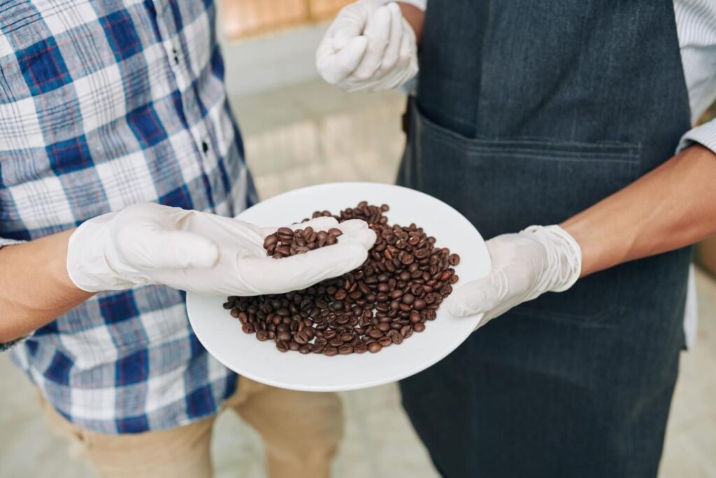 Inspecting Coffee Beans